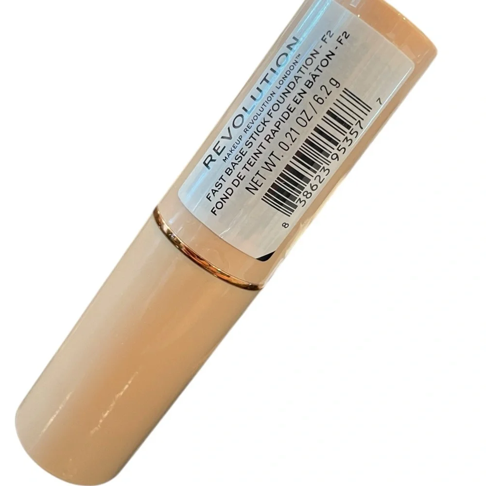 Makeup Revolution Beauty Fast Base Stick Foundation Travel Easy‎ Clean Beauty F2